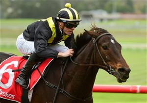 MELBOURNE, AUSTRALIA - JUNE 11: Will Price riding Moscow Red winning Race 3, the Ladbrokes Switch Handicap, during Melbourne Racing at Sandown Hillside on June 11, 2022 in Melbourne, Australia. (Photo by Vince Caligiuri/Getty Images)