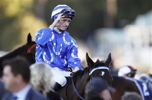 SYDNEY, AUSTRALIA - JUNE 11: Tom Sherry Dragonstone returns to scale after winningrace 8 the Bob Charley AO Stakes during Sydney Racing at Royal Randwick Racecourse on June 11, 2022 in Sydney, Australia. (Photo by Mark Evans/Getty Images)