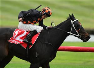 MELBOURNE, AUSTRALIA - JUNE 11: Joe Bowditch riding Horrifying winning Race 6, the Ladbrokes Mates Mode Handicap, during Melbourne Racing at Sandown Hillside on June 11, 2022 in Melbourne, Australia. (Photo by Vince Caligiuri/Getty Images)