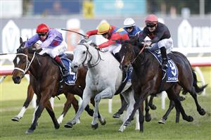SYDNEY, AUSTRALIA - JUNE 11: Reece Jones on Cliff's Art wins Race 7 the Furphy Handicap, during Sydney Racing at Royal Randwick Racecourse on June 11, 2022 in Sydney, Australia. (Getty)