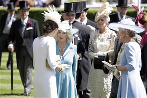 ASCOT, ENGLAND - JUNE 14: Camilla, Duchess of Cornwall is seen during Royal Ascot 2022 at Ascot Racecourse on June 14, 2022 in Ascot, England. (Photo by John Phillips/Getty Images for Ascot Racecourse)