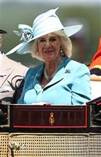 ASCOT, ENGLAND - JUNE 14: Camilla, Duchess of Cornwall arrives during Day One of Royal Ascot 2022 at Ascot Racecourse on June 14, 2022 in Ascot, England. (Photo by Ryan Pierse/Getty Images)