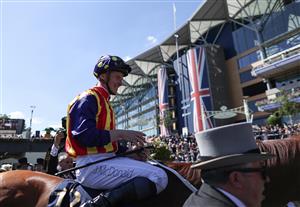 ASCOT, ENGLAND - JUNE 14: James McDonald riding Nature Strip celebrates victory in the The King's Stand Stakes during Royal Ascot 2022 at Ascot Racecourse on June 14, 2022 in Ascot, England. (Photo by Ryan Pierse/Getty Images)