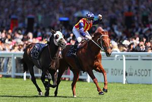ASCOT, ENGLAND - JUNE 14: Nature Strip ridden by James McDonald wins The King's Stand Stakes during Royal Ascot 2022 at Ascot Racecourse on June 14, 2022 in Ascot, England. (Getty)