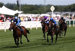 ASCOT, ENGLAND - JUNE 14: Jim Crowley riding Baaeed (L, blue) wins The Queen Anne Stakes during Day One of Royal Ascot 2022 at Ascot Racecourse on June 14, 2022 in Ascot, England. (Photo by Ryan Pierse/Getty Images)