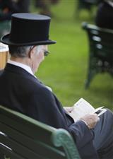 ASCOT, ENGLAND - JUNE 14: A guest inside the Royal Enclosure during Royal Ascot 2022 at Ascot Racecourse on June 14, 2022 in Ascot, England. (Photo by John Phillips/Getty Images for Ascot Racecourse)