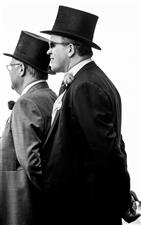 ASCOT, ENGLAND - JUNE 14: (EDITORS NOTE: This image has been converted to black and white.) Racegoers attend Royal Ascot 2022 at Ascot Racecourse on June 14, 2022 in Ascot, England. (Photo by Eamonn M. McCormack/Getty Images for Ascot Racecourse)