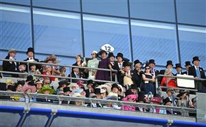 ASCOT, ENGLAND - JUNE 14: Racegoers look on during Royal Ascot 2022 at Ascot Racecourse on June 14, 2022 in Ascot, England. (Photo by Eamonn M. McCormack/Getty Images for Ascot Racecourse)