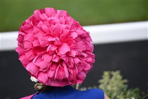 ASCOT, ENGLAND - JUNE 15: A racegoers hat during Royal Ascot 2022 at Ascot Racecourse on June 15, 2022 in Ascot, England. (Photo by Eamonn M. McCormack/Getty Images for Ascot Racecourse)