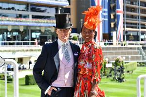 ASCOT, ENGLAND - JUNE 15: Scott Wimsett and Susan Bender Whitfield attend Royal Ascot 2022 at Ascot Racecourse on June 15, 2022 in Ascot, England. (Photo by Kirstin Sinclair/Getty Images for Royal Ascot)