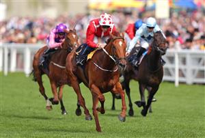 ASCOT, ENGLAND - JUNE 15: Saffron Beach ridden by William Buick wins The Duke Of Cambridge Stakes during Day Two of Royal Ascot 2022 at Ascot Racecourse on June 15, 2022 in Ascot, England. (Photo by Alex Livesey/Getty Images)