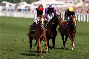 ASCOT, ENGLAND - JUNE 16: Kyprios (Black + red cap) ridden by Ryan Moore wins the Gold Cup during Day Three of Royal Ascot 2022 at Ascot Racecourse on June 16, 2022 in Ascot, England. (Photo by Ryan Pierse/Getty Images)