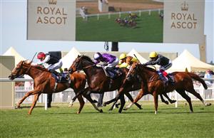ASCOT, ENGLAND - JUNE 16: Kyprios ridden by Ryan Moore beats Mojo Star (6) ridden by Rossa Ryan and Stradivarius (3) ridden by Frankie Dettori on the way to winning The Gold Cup during day three of Royal Ascot 2022 at Ascot Racecourse on June 16, 2022 in Ascot, England. (Photo by Alex Livesey/Getty Images)