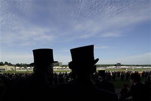 ASCOT, ENGLAND - JUNE 16: A general view as racegoers watch the action from the Royal Enclosure during Royal Ascot 2022 at Ascot Racecourse on June 16, 2022 in Ascot, England. (Photo by Alan Crowhurst/Getty Images)