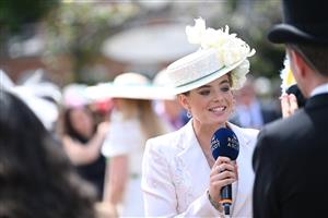 ASCOT, ENGLAND - JUNE 16: Presenter Rosie Tapner is seen during Royal Ascot 2022 at Ascot Racecourse on June 16, 2022 in Ascot, England. (Photo by Eamonn M. McCormack/Getty Images for Ascot Racecourse)