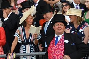 ASCOT, ENGLAND - JUNE 16: Racegoers during Royal Ascot 2022 at Ascot Racecourse on June 16, 2022 in Ascot, England. (Photo by Eamonn M. McCormack/Getty Images for Ascot Racecourse)