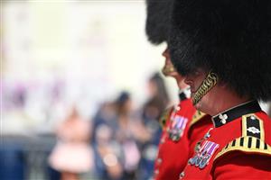 ASCOT, ENGLAND - JUNE 16: Grenadier Gaurdsmen are seen during Royal Ascot 2022 at Ascot Racecourse on June 16, 2022 in Ascot, England. (Photo by Eamonn M. McCormack/Getty Images for Ascot Racecourse)