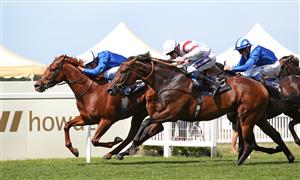 ASCOT, ENGLAND - JUNE 16: Secret State ridden by William Buick beats Deauville Legend ridden by Daniel Muscutt to win The King George V Stakes during day three of Royal Ascot 2022 at Ascot Racecourse on June 16, 2022 in Ascot, England. (Photo by Alex Livesey/Getty Images)