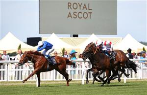 ASCOT, ENGLAND - JUNE 16: Secret State ridden by William Buick beats Deauville Legend ridden by Daniel Muscutt to win The King George V Stakes during day three of Royal Ascot 2022 at Ascot Racecourse on June 16, 2022 in Ascot, England. (Photo by Alex Livesey/Getty Images)