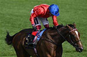 Frankie Dettori riding Inspiral wins The Coronation Stakes on the fourth day of the Royal Ascot horse racing meeting in Ascot, west of London, on June 17, 2022. (Photo by JUSTIN TALLIS / AFP) (Photo by JUSTIN TALLIS/AFP via Getty Images)