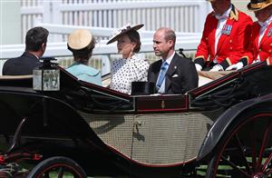 ASCOT, ENGLAND - JUNE 17: Catherine, Duchess of Cambridge, and Prince William, Duke of Cambridge arrive on day four of Royal Ascot 2022 at Ascot Racecourse on June 17, 2022 in Ascot, England. (Photo by Alex Livesey/Getty Images)