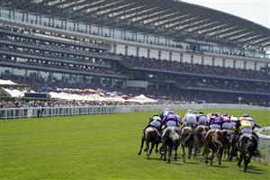 ASCOT, ENGLAND - JUNE 17: A general view as runners turn into the straight during The Duke Of Edinburgh Stakes during Royal Ascot 2022 at Ascot Racecourse on June 17, 2022 in Ascot, England. (Photo by Alan Crowhurst/Getty Images)