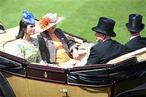 ASCOT, ENGLAND - JUNE 17: Mrs. Nico de Boinville, Bridget Osgood, Mr. Richard Osgood and Mr. Nico de Boinville during the royal Procession at Royal Ascot 2022 at Ascot Racecourse on June 17, 2022 in Ascot, England. (Photo by Eamonn M. McCormack/Getty Images for Ascot Racecourse)