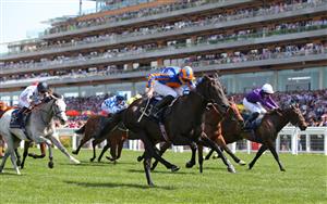ASCOT, ENGLAND - JUNE 17: Meditate ridden by Ryan Moore wins The Albany Stakes on day four of Royal Ascot 2022 at Ascot Racecourse on June 17, 2022 in Ascot, England. (Photo by Alex Livesey/Getty Images)