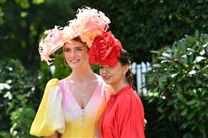 ASCOT, ENGLAND - JUNE 17: A racegoer attends Royal Ascot 2022 at Ascot Racecourse on June 17, 2022 in Ascot, England. (Photo by Kirstin Sinclair/Getty Images for Royal Ascot)