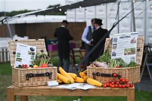 ASCOT, ENGLAND - JUNE 18: Produce at Neutro by James Tanner, a new concept restaurant launched this year. It is the racecourses first net zero restaurant that will operate by producing minimal carbon emissions by creating electricity through a solar powered ‘SmartFlower’, using recycled and upcycled materials and furniture along with reusable crockery and a state-of-the-art food-waste digestion system during Royal Ascot 2022 at Ascot Racecourse on June 18, 2022 in Ascot, England. (Photo by Eamonn M. McCormack/Getty Images for Ascot Racecourse)