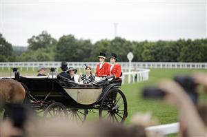 ASCOT, ENGLAND - JUNE 18: Princess Beatrice, Mr. Edoardo Mapelli Mozzi, Professor Douglas Antczak and Mrs. Lisa Antczak during the royal procession at Royal Ascot 2022 at Ascot Racecourse on June 18, 2022 in Ascot, England. (Photo by John Phillips/Getty Images for Ascot Racecourse)