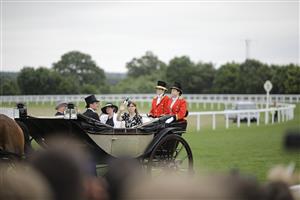 ASCOT, ENGLAND - JUNE 18: Princess Beatrice, Mr. Edoardo Mapelli Mozzi, Professor Douglas Antczak and Mrs. Lisa Antczak during the royal procession at Royal Ascot 2022 at Ascot Racecourse on June 18, 2022 in Ascot, England. (Photo by John Phillips/Getty Images for Ascot Racecourse)
