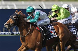 SYDNEY, AUSTRALIA - JUNE 18: Tyler Schiller on Marnix wins race 3 the Midway Handicap during Sydney Racing at Rosehill Gardens on June 18, 2022 in Sydney, Australia. (Photo by Mark Evans/Getty Images)