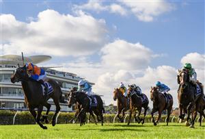 MELBOURNE, AUSTRALIA - JUNE 18: Beau Mertens riding Grinzinger Bishop winning Race 3, the Rod Johnson Handicap, during Melbourne Racing at Flemington Racecourse on June 18, 2022 in Melbourne, Australia. (Photo by Vince Caligiuri/Getty Images)