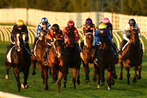 MELBOURNE, AUSTRALIA - JUNE 18: Matthew Cartwright riding Zac De Boss (L) winning Race 9, the 2022 Country Achiever Gwenda Johnstone, during Melbourne Racing at Flemington Racecourse on June 18, 2022 in Melbourne, Australia. (Photo by Vince Caligiuri/Getty Images)