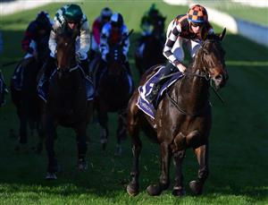 MELBOURNE, AUSTRALIA - JUNE 18: Michael Dee riding Texas Tea winning Race 7, the Sir Henry Bolte Handicap, during Melbourne Racing at Flemington Racecourse on June 18, 2022 in Melbourne, Australia. (Photo by Vince Caligiuri/Getty Images)