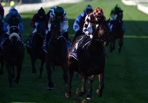 MELBOURNE, AUSTRALIA - JUNE 18: Michael Dee riding Texas Tea winning Race 7, the Sir Henry Bolte Handicap, during Melbourne Racing at Flemington Racecourse on June 18, 2022 in Melbourne, Australia. (Photo by Vince Caligiuri/Getty Images)