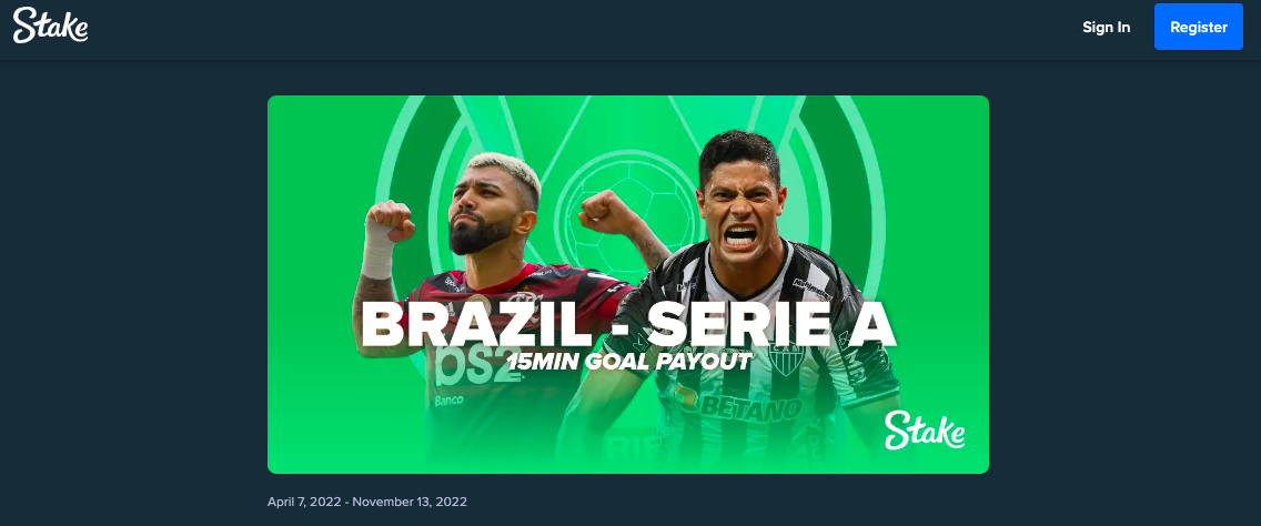 Stake Brazil - Serie A 15min Goal Payout