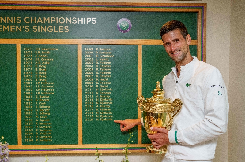 Novak Djokovic wimbledon trophy