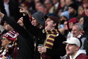 BRISBANE, AUSTRALIA - JULY 13: The crowd cheer during game three of the State of Origin Series between the Queensland Maroons and the New South Wales Blues at Suncorp Stadium on July 13, 2022 in Brisbane, Australia. (Photo by Bradley Kanaris/Getty Images)