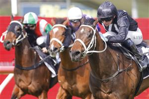 SYDNEY, AUSTRALIA - JULY 16: Kathy O'Hara riding Pretty Wild to win race 3 the Bowermans Handicap with Pretty Wild during Sydney Racing at Rosehill Gardens on July 16, 2022 in Sydney, Australia. (Photo by Jenny Evans/Getty Images)