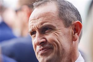 SYDNEY, AUSTRALIA - JULY 16: Trainer Chris Waller looks on during Sydney Racing at Rosehill Gardens on July 16, 2022 in Sydney, Australia. (Photo by Jenny Evans/Getty Images)