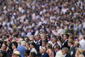 ASCOT, ENGLAND - JULY 23: A large crowd at Ascot Racecourse on July 23, 2022 in Ascot, England. (Photo by Alan Crowhurst/Getty Images)