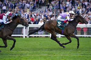 ASCOT, ENGLAND - JULY 23: Frankie Dettori riding Lezoo win The Princess Margaret Keeneland Stakes at Ascot Racecourse on July 23, 2022 in Ascot, England. (Photo by Alan Crowhurst/Getty Images)