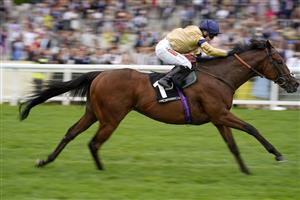 ASCOT, ENGLAND - JULY 23: Hollie Doyle riding Tempus win The Porsche Handicap at Ascot Racecourse on July 23, 2022 in Ascot, England. (Photo by Alan Crowhurst/Getty Images)