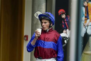 ASCOT, ENGLAND - JULY 23: Ryan Moore enjoys a drink before the first race at Ascot Racecourse on July 23, 2022 in Ascot, England. (Photo by Alan Crowhurst/Getty Images)