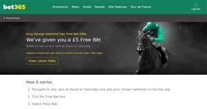 King George Day Offer - No Deposit £5 Free Bet at Ascot