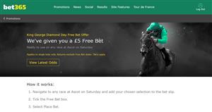 King George Day Offer - No Deposit £5 Free Bet at Ascot