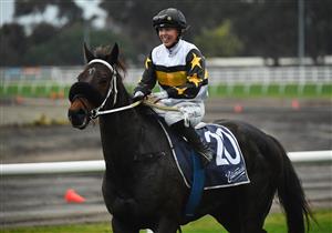 MELBOURNE, AUSTRALIA - JULY 23: Tatum Bull riding Here To Shock after winning Race 9, the Catanachs Jewellers Handicap during Melbourne Racing at Caulfield Racecourse on July 23, 2022 in Melbourne, Australia. (Photo by Vince Caligiuri/Getty Images)