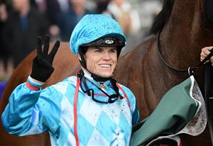 MELBOURNE, AUSTRALIA - JULY 23: Craig Williams riding Teewaters after winning Race 5, the Tobin Brothers Vobis Gold Stayers, during Melbourne Racing at Caulfield Racecourse on July 23, 2022 in Melbourne, Australia. (Photo by Vince Caligiuri/Getty Images)